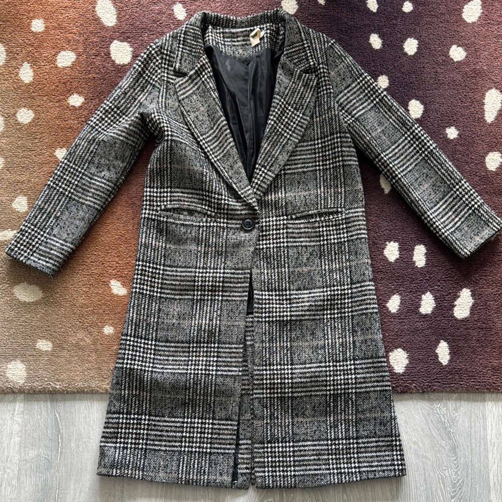 Long Plaid Coat